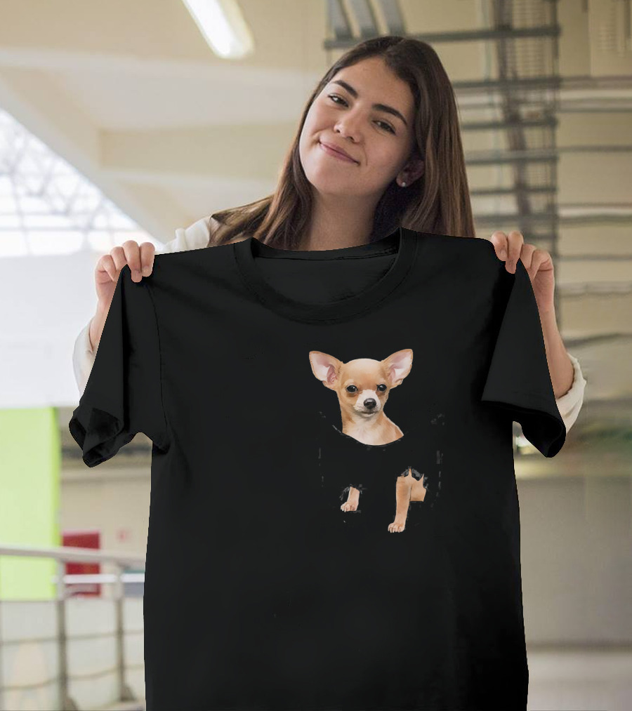 Cute Chihuahua Peeking From Your Pocket T-Shirt
