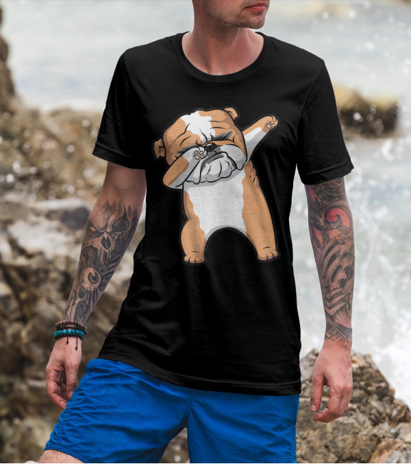 English Bulldog Cute Funny Dabbing Dab T-Shirt