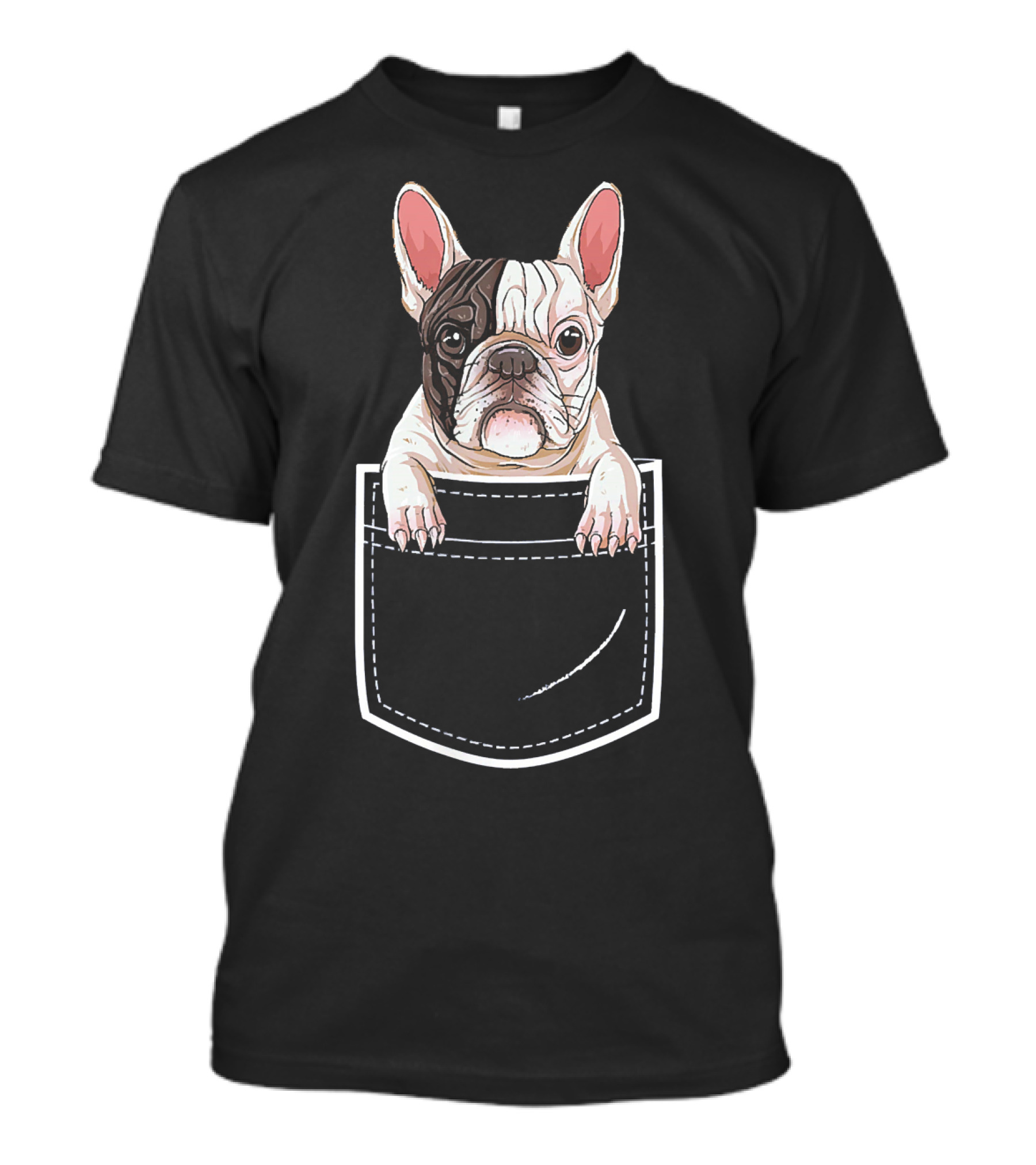 French Bulldog Peeking From Pocket T-Shirt