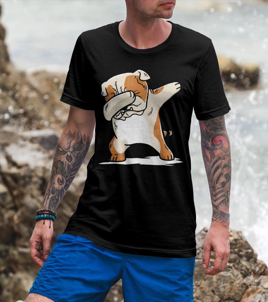 English Bulldog Fun Cute Dabbing Bulldog T-Shirt