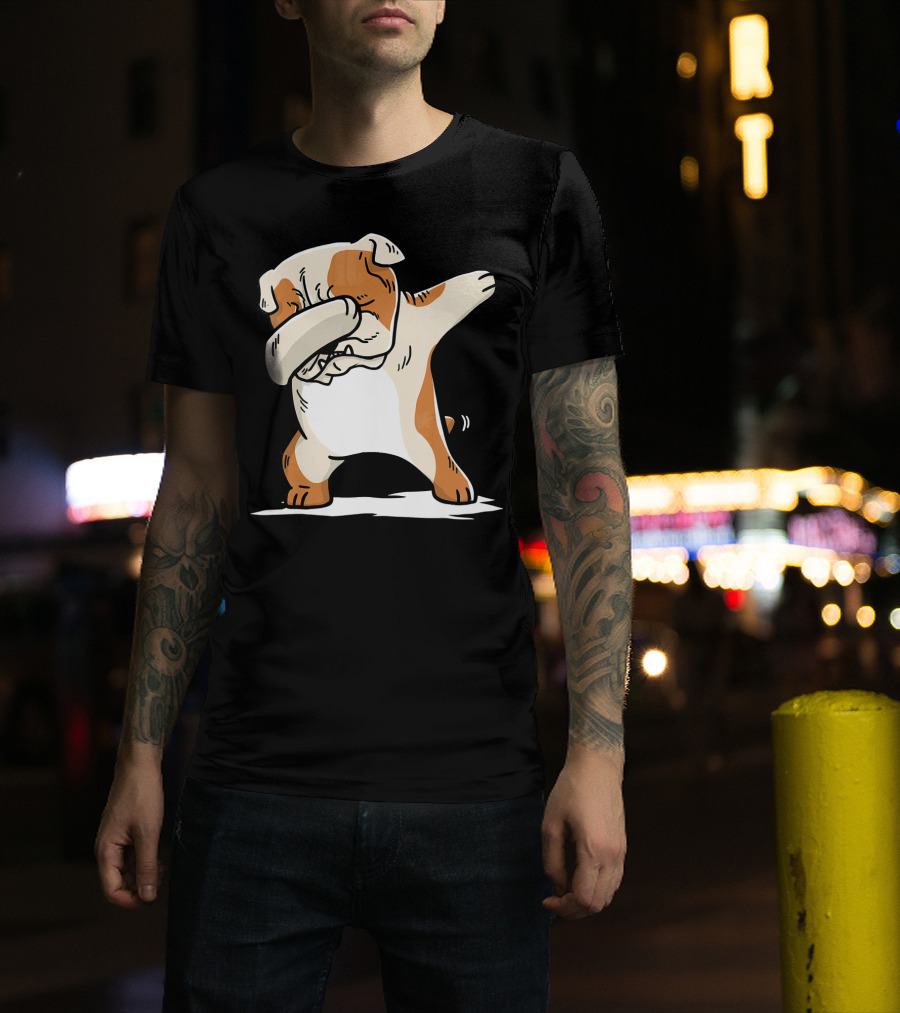 English Bulldog Fun Cute Dabbing Bulldog T-Shirt