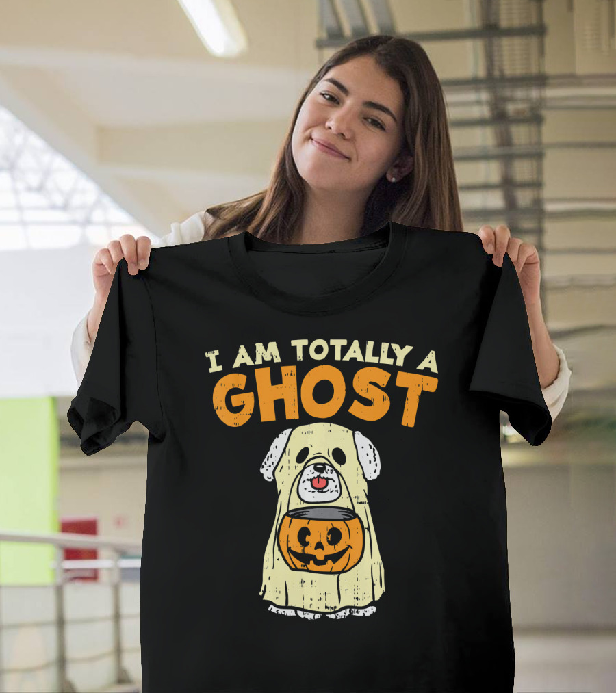 I Am Totally a Ghost Bichon Frise with Pumpkin Costume T-Shirt