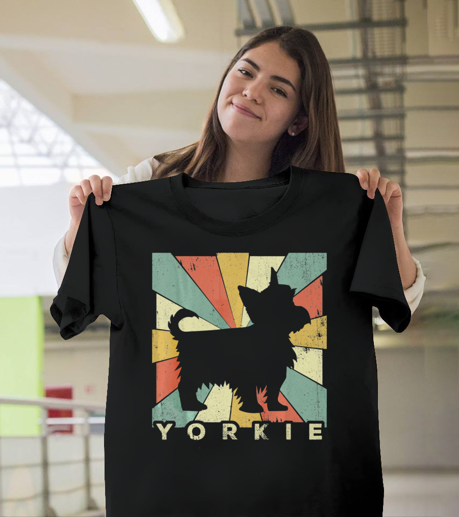 Yorkshire Terrier Yorkie Retro 70s T-Shirt