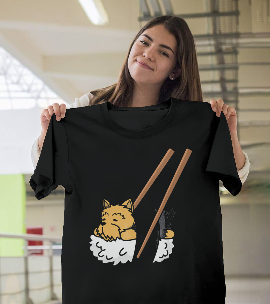 Yorkshire Terrier Sushi Chopsticks Funny Dog T-Shirt