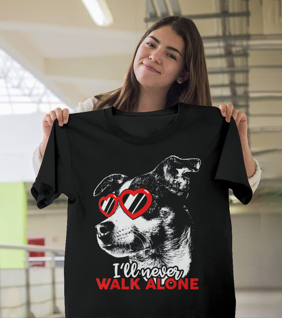 I'll Never Walk Alone Rat Terrier Heart Sunglasses T-Shirt