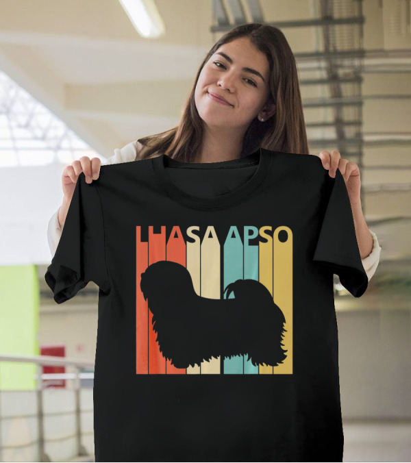 Lhasa Apso Vintage Striped T-Shirt