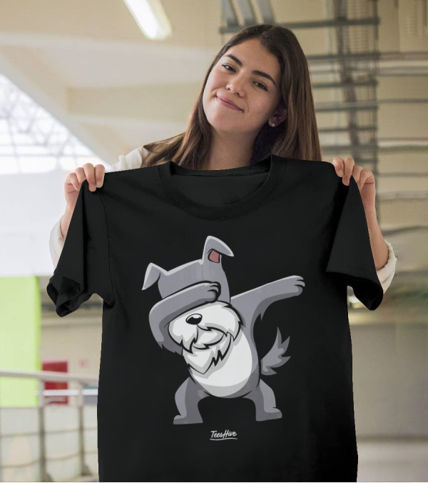 Funny Dabbing Schnauzer Dab Dance TeesHive T-Shirt