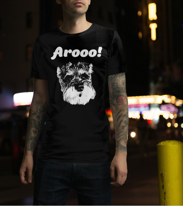 Schnauzer Arooo Barking Face T-Shirt