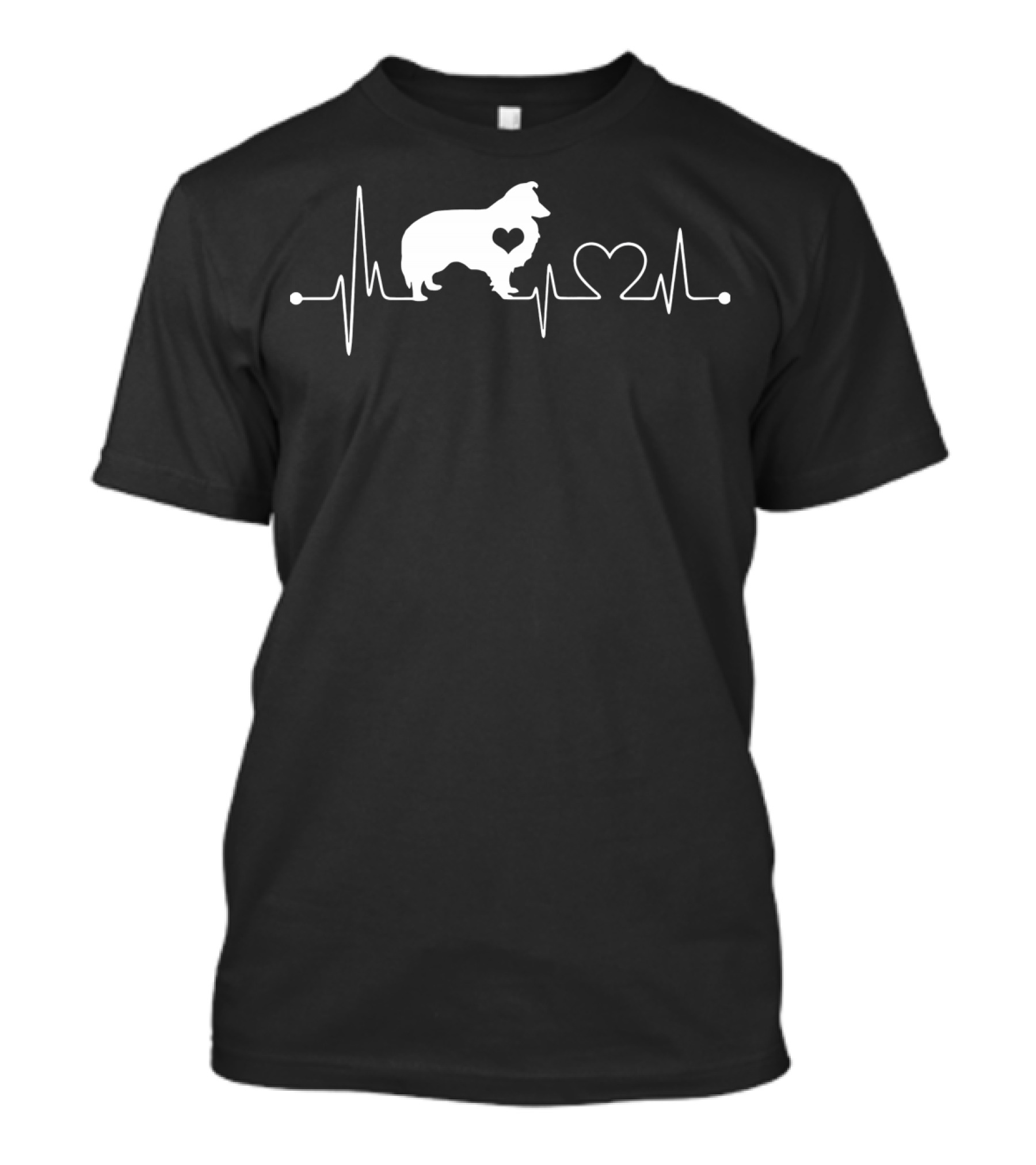 Heartbeat Sheltie Dog Heartbeat With Heart And Sheltie T-Shirt