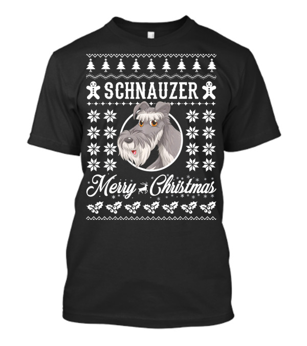 Merry Christmas Schnauzer UglyDogs Lover Holiday T-Shirt