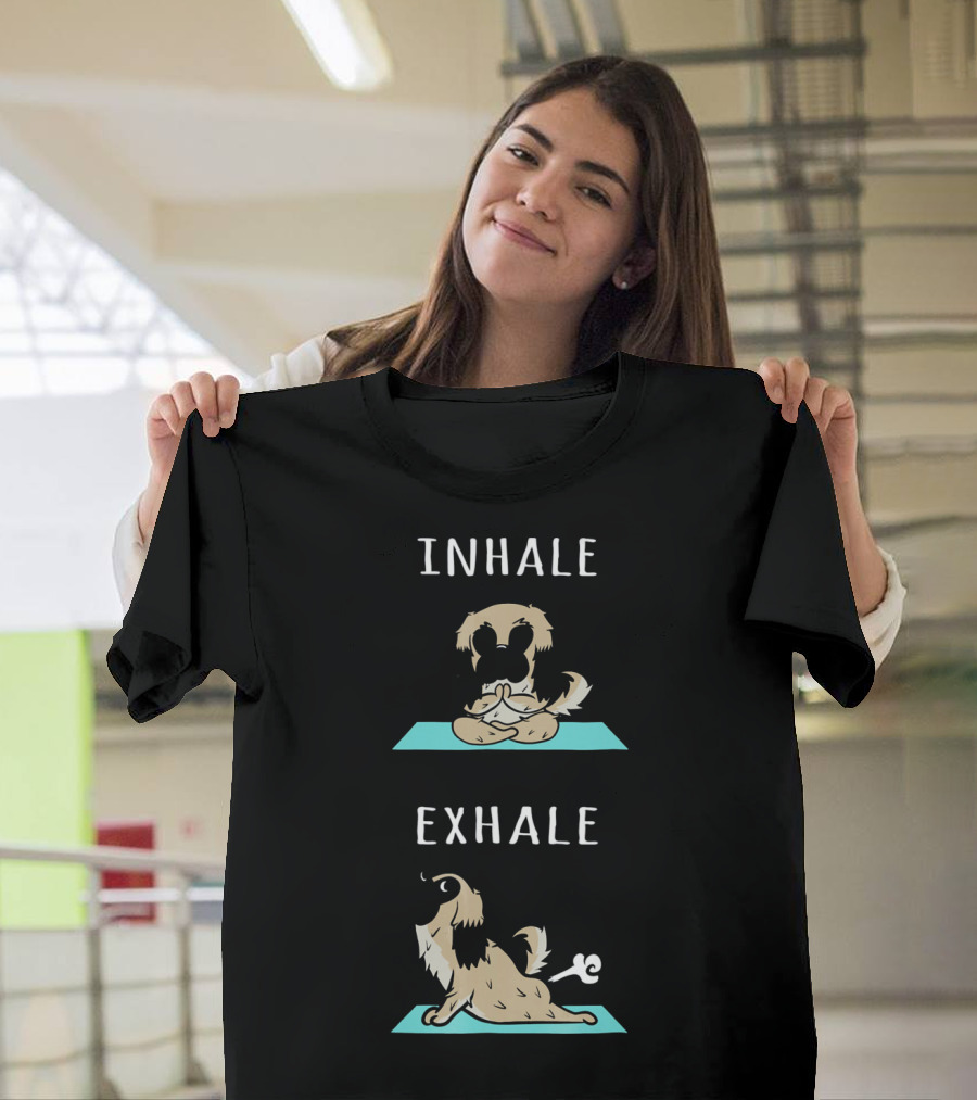 Pekingese Yoga Inhale Exhale Fun Playful Relaxation Visualization T-Shirt