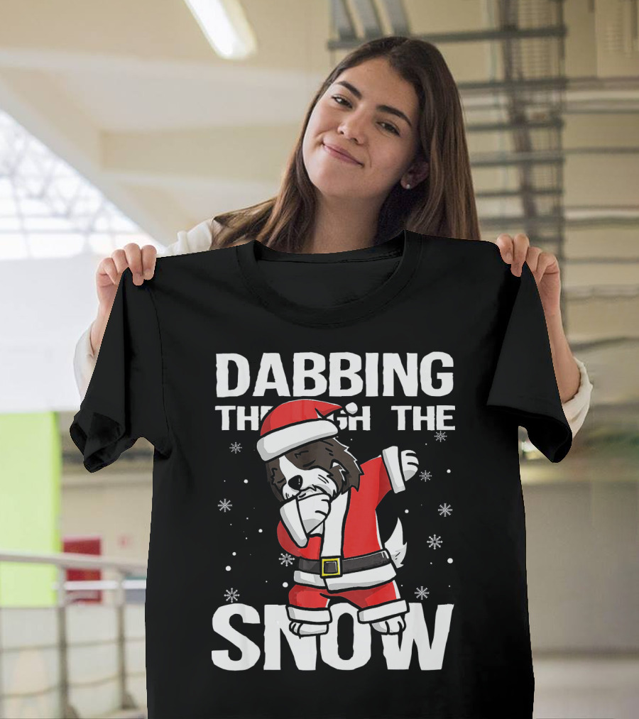 Dabbing Through the Snow Havanese Santa Christmas T-Shirt