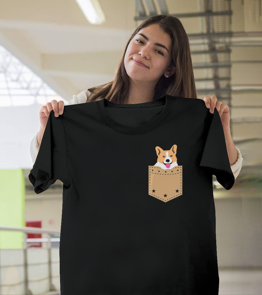 Corgi in Your Pocket with Stars T-Shirt