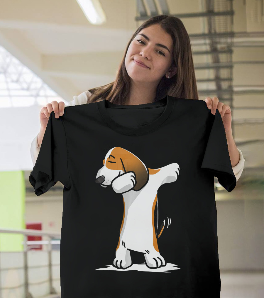 Cute Dabbing Basset Hound Dog Dance Move Paws T-Shirt