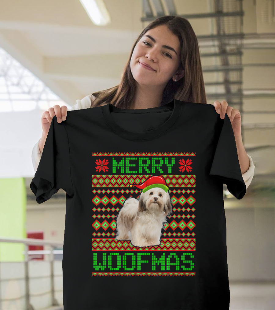 Merry Woofmas Havanese Dog Santa Xmas Ugly T-Shirt