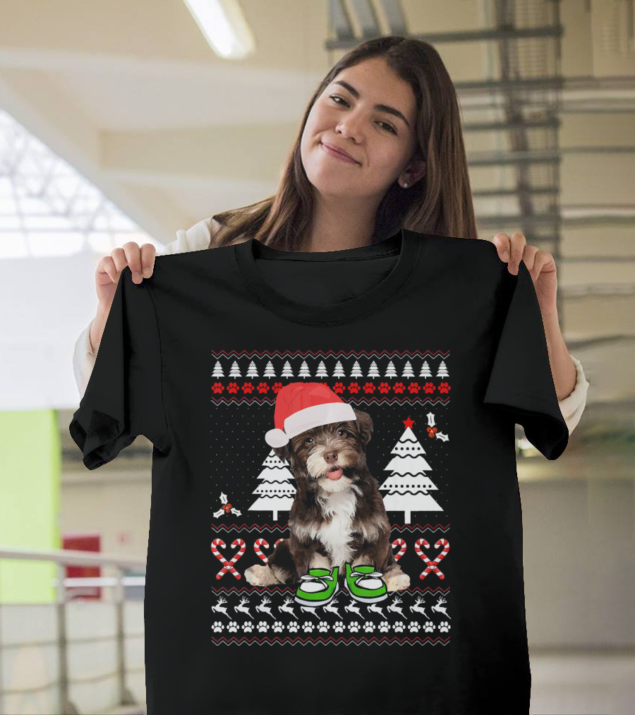 Havanese Dog Funny Ugly Christmas Costume Holiday T-Shirt