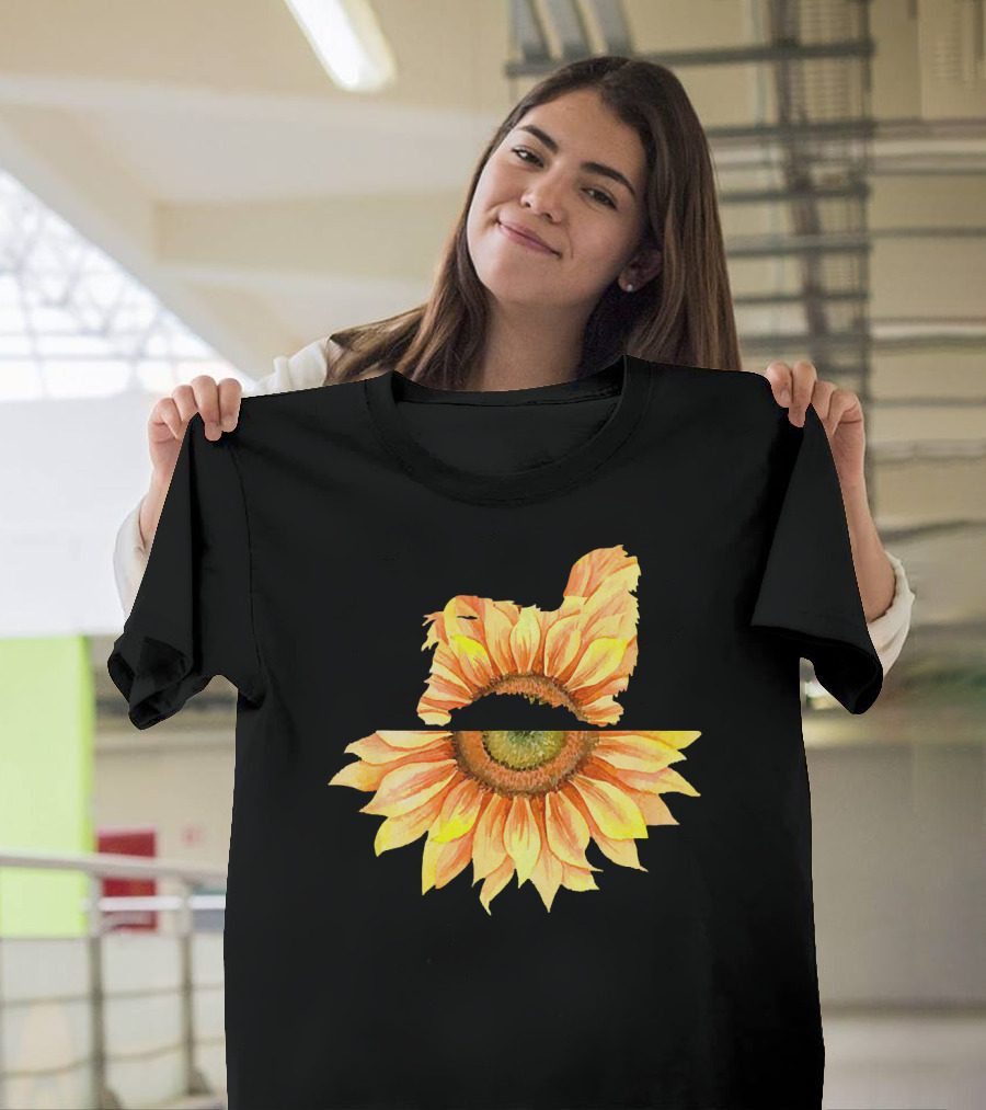 Havanese Sunflower Flower Dog Face T-Shirt