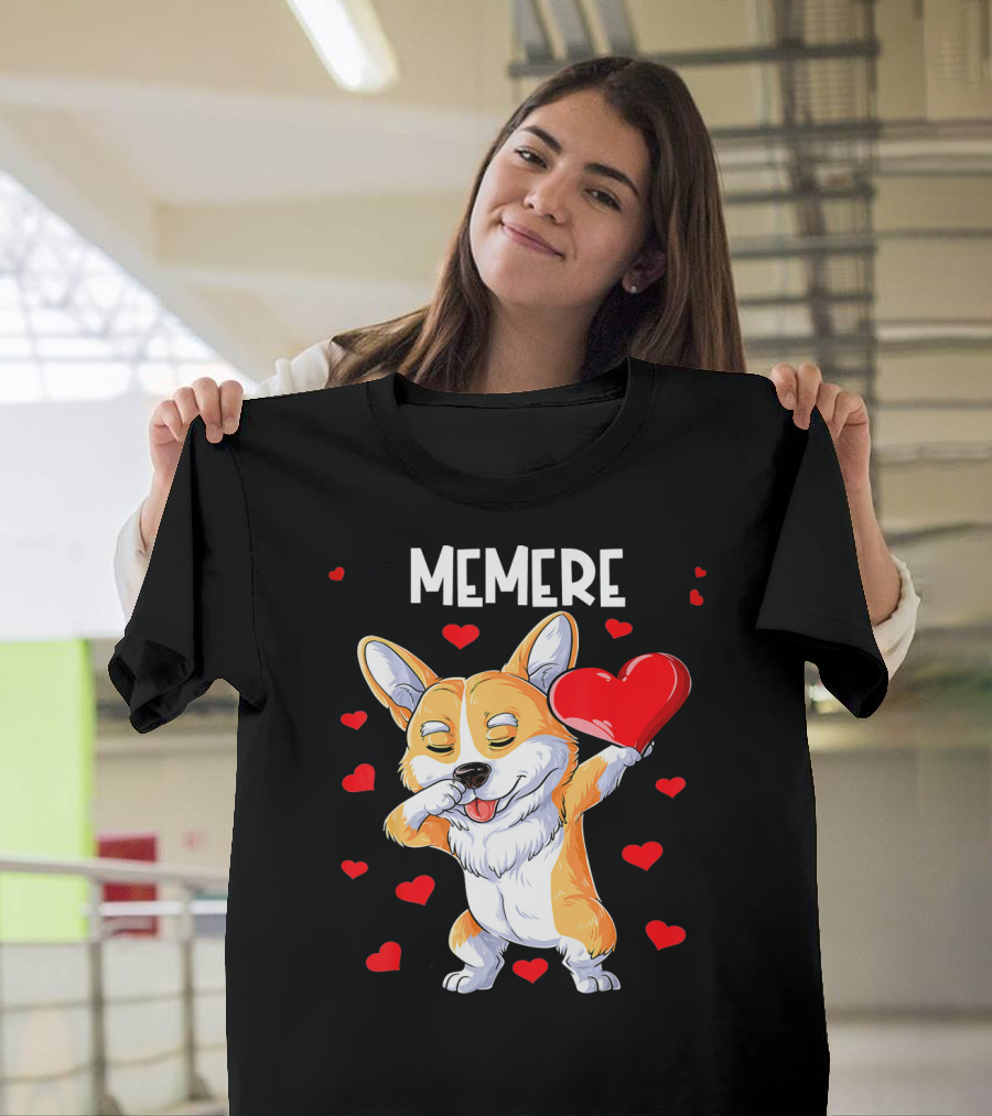 MEMERE Dabbing Corgi for Dog Love Red Hearts T-Shirt
