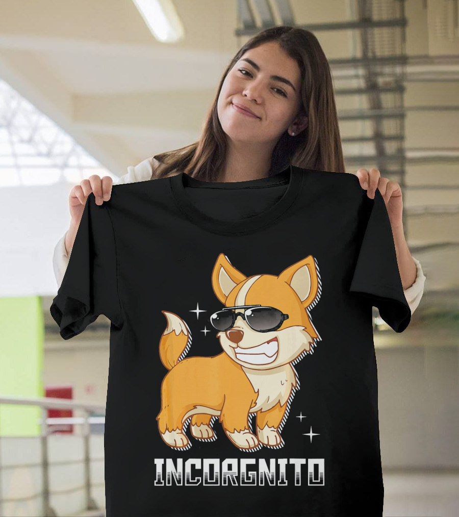 Incorgnito Funny Corgi Pup with Sunglasses T-Shirt