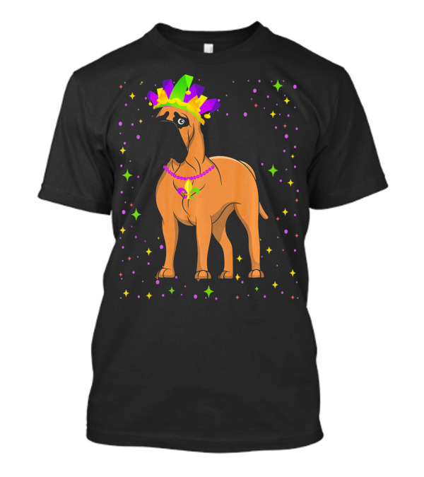 Funny Bullmastiff Dog Mask Beads Mardi Gras Festive T-Shirt