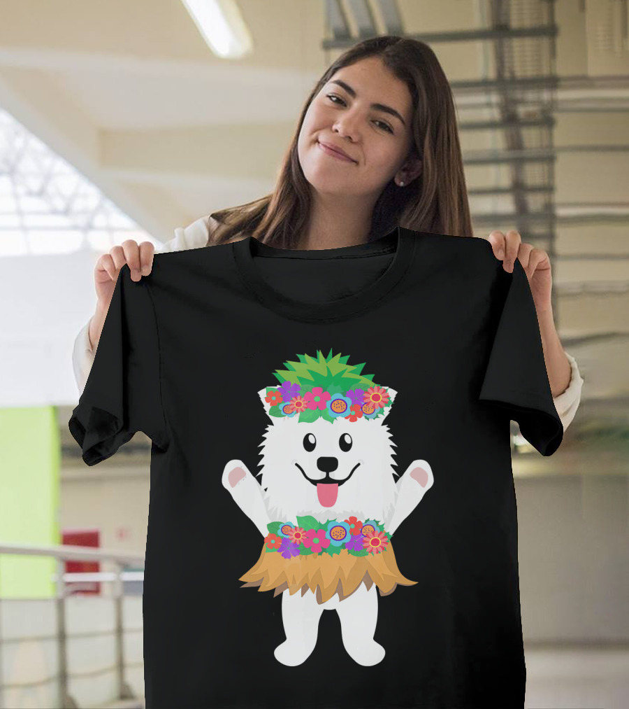 Hilarious Hawaiian Hula Dancing Samoyed T-Shirt
