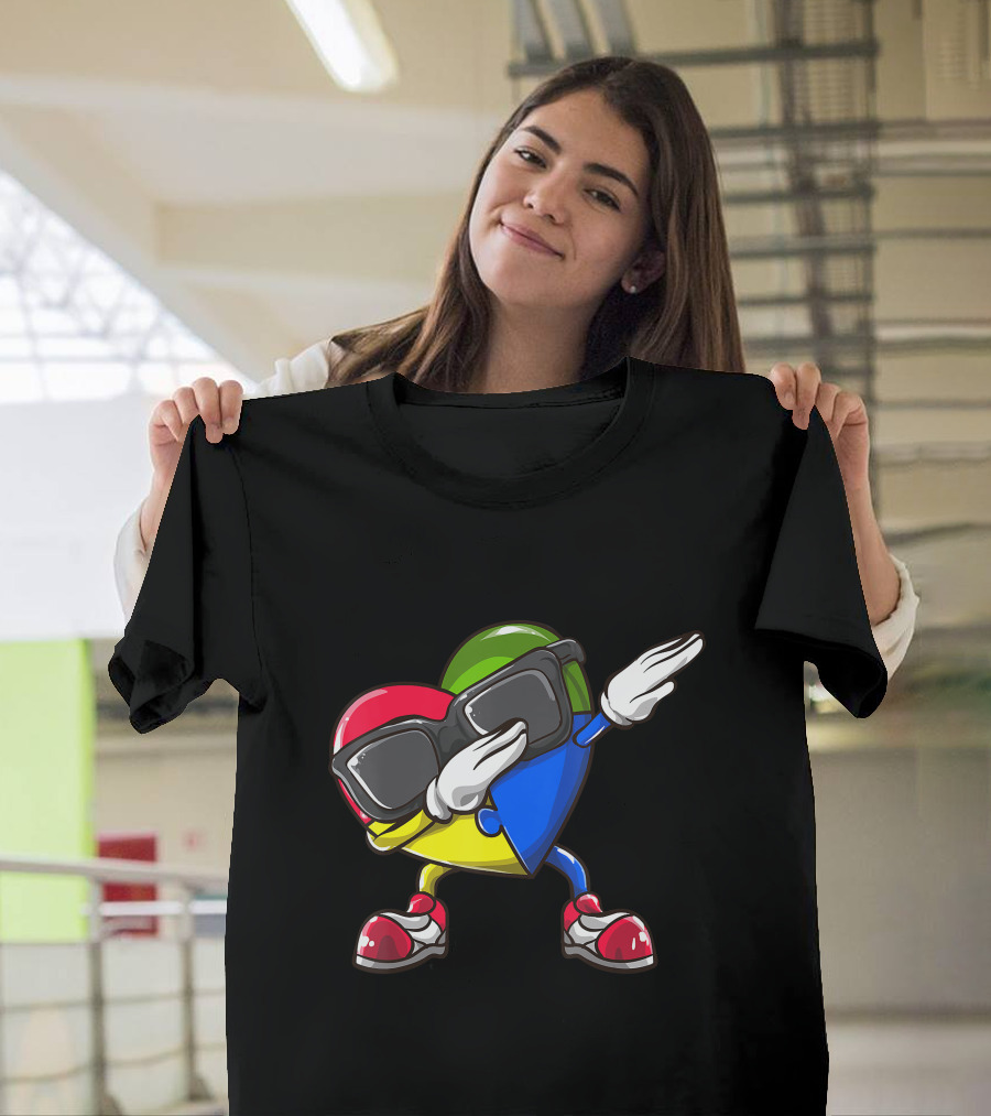 Autism Awareness Heart Dabbing Colorful Puzzle Piece T-Shirt