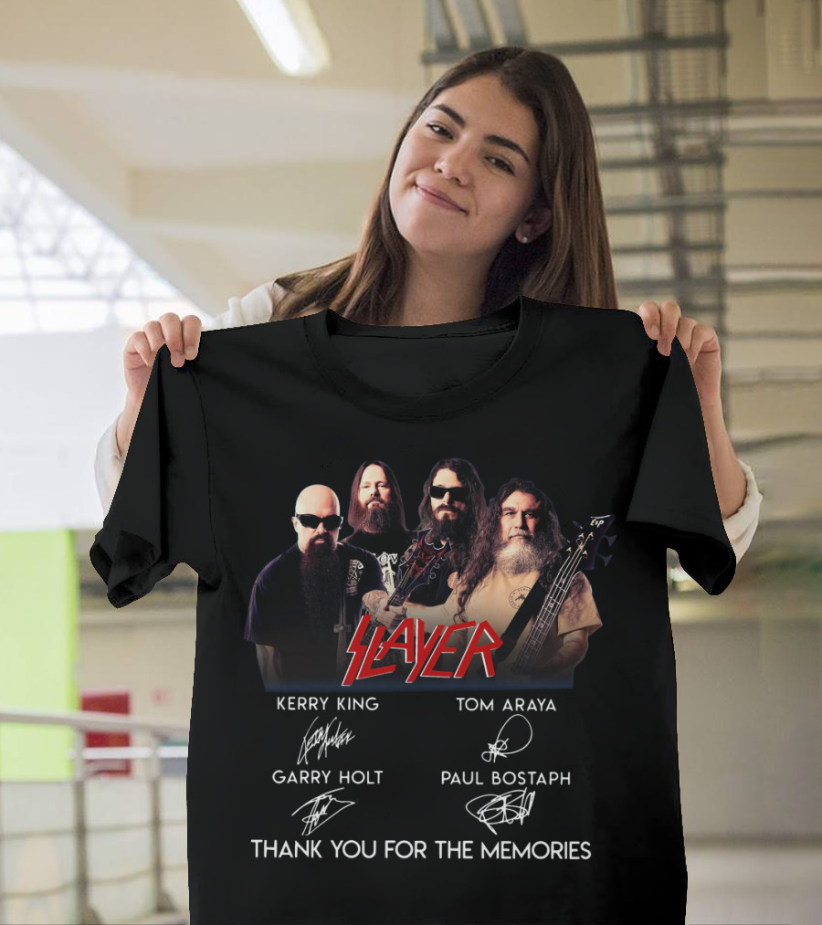 Slayer Kerry King Tom Araya Garry Holt Paul Bostaph Thank You For The Memories T-Shirt