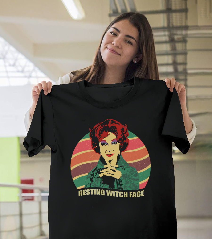 Agnes Moorehead Bewitched Colorful Retro Resting Witch Face T-Shirt