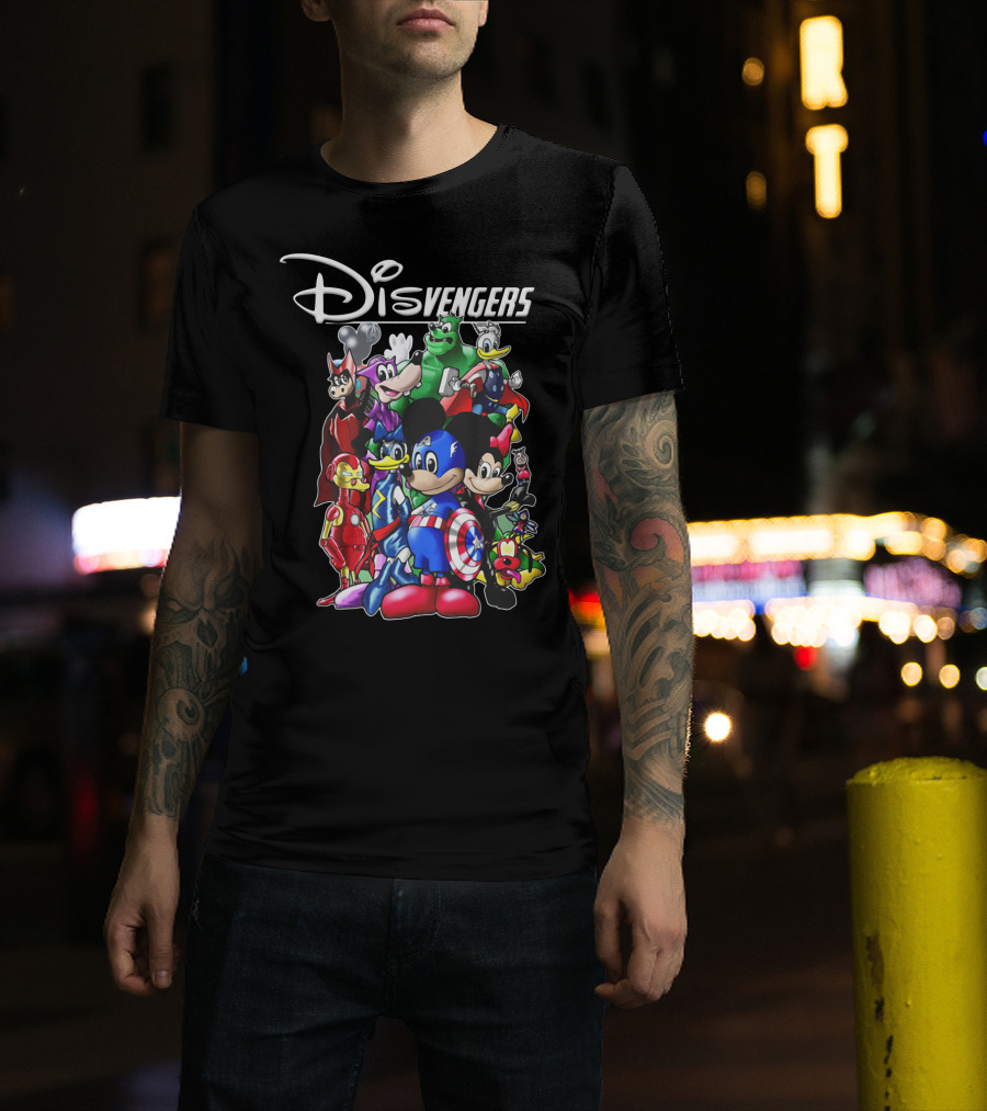 Marvel Avengers Endgame Disvengers Disney Characters As Avengers Crossover T-Shirt