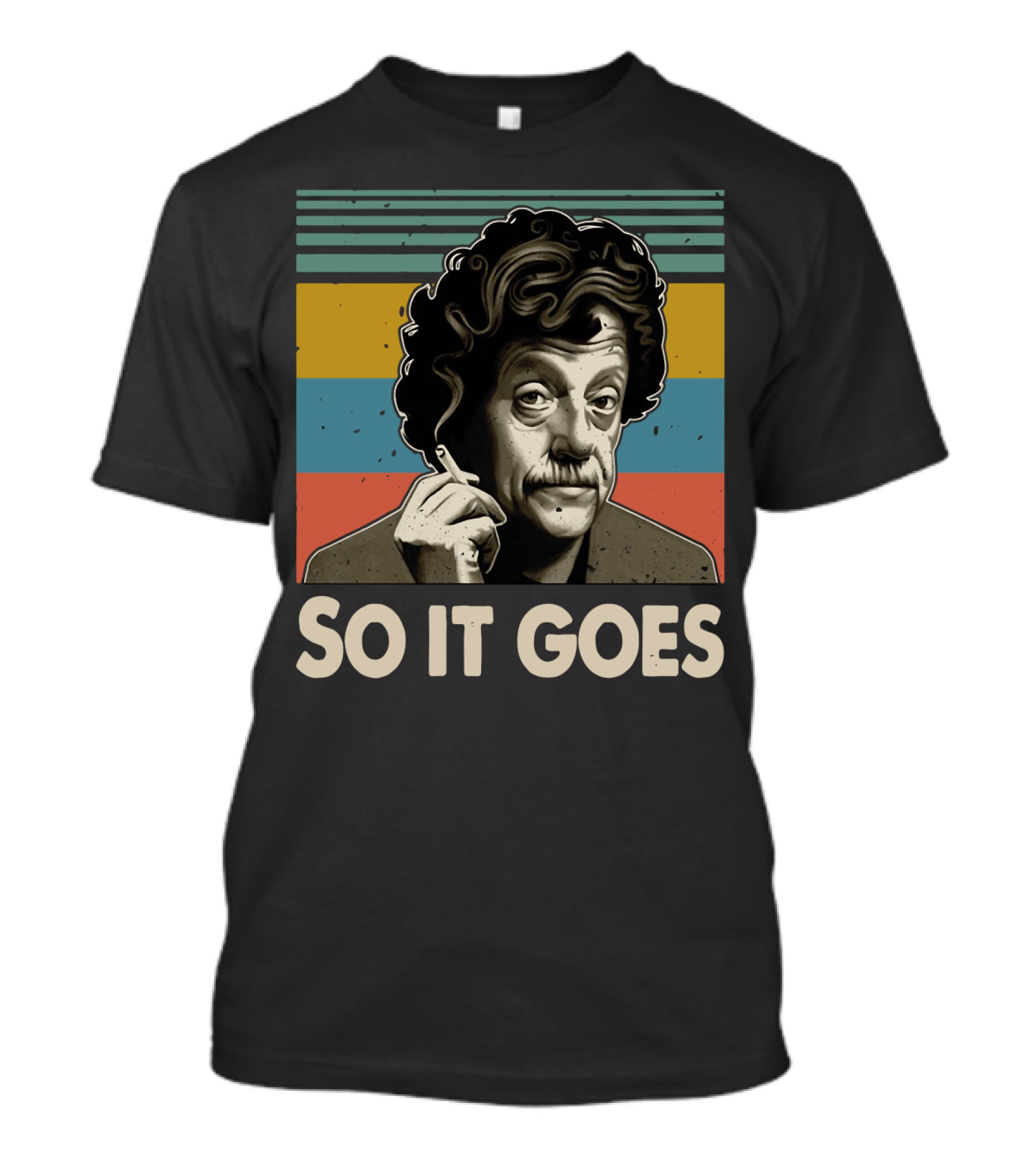 Kurt Vonnegut So It Goes Retro Stripes T-Shirt