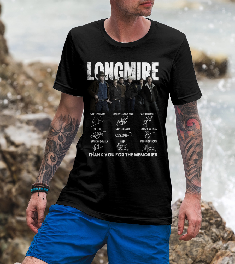 Longmire Characters Signatures Thank You For The Memories T-Shirt