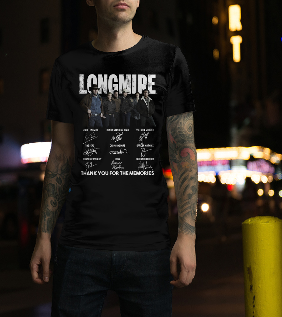 Longmire Characters Signatures Thank You For The Memories T-Shirt