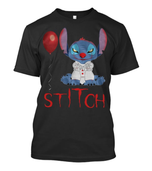 It Horror Stitch With Pennywise Balloon T-Shirt
