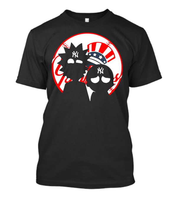 Rick And Morty Yankees New York City Yankees Logo Fusion Yankees Cap T-Shirt