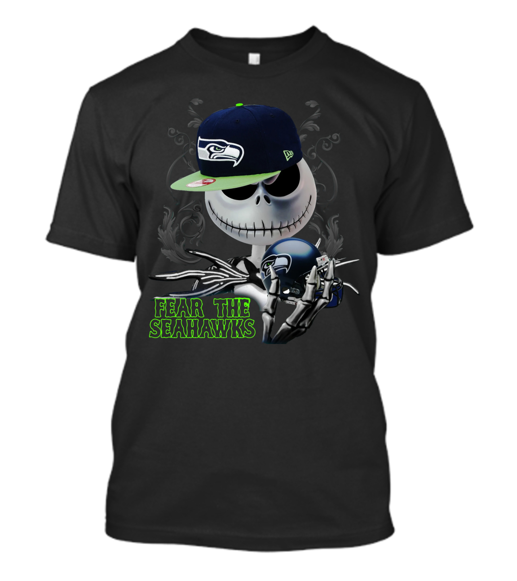 Fear The Seahawks Jack Skellington Seattle Seahawks T-Shirt