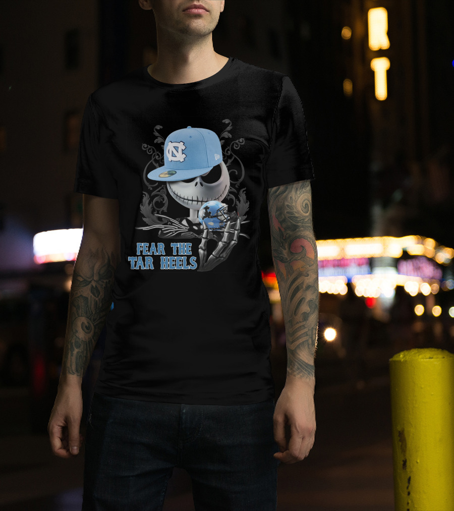 Jack Skellington NC Cap Fear The Tar Heels Football Helmet T-Shirt