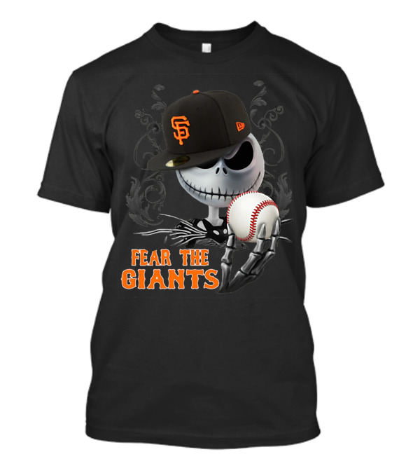 Jack Skellington Fear The Giants San Francisco Baseball Cap Spooky T-Shirt