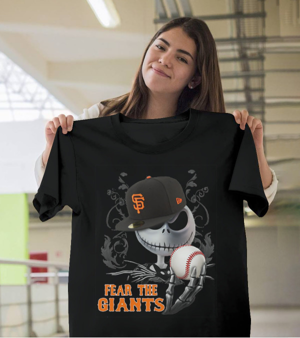 Jack Skellington Fear The Giants San Francisco Baseball Cap Spooky T-Shirt