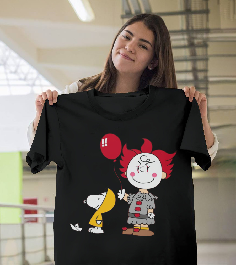 Charlie Brown Balloon Costume with Snoopy Woodstock Pennywise Crossover Red Balloon T-Shirt
