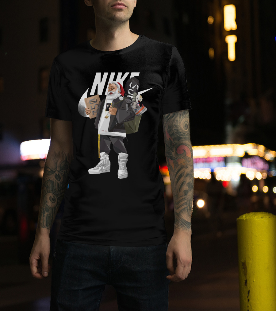 Santa Claus Nike Hiphop Sneaker Shopping Iconic Style T-Shirt
