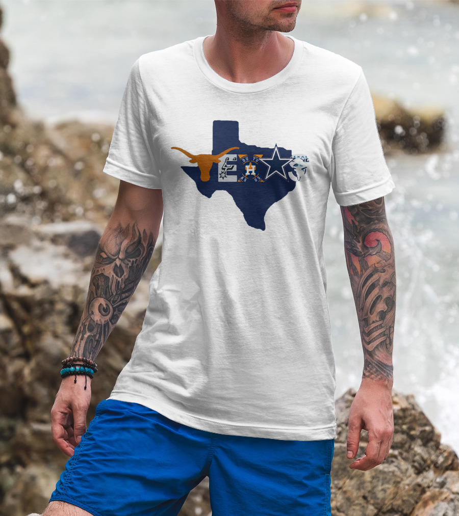 Texas Longhorns Houston Astros Dallas Cowboys Spurs Icons T-Shirt