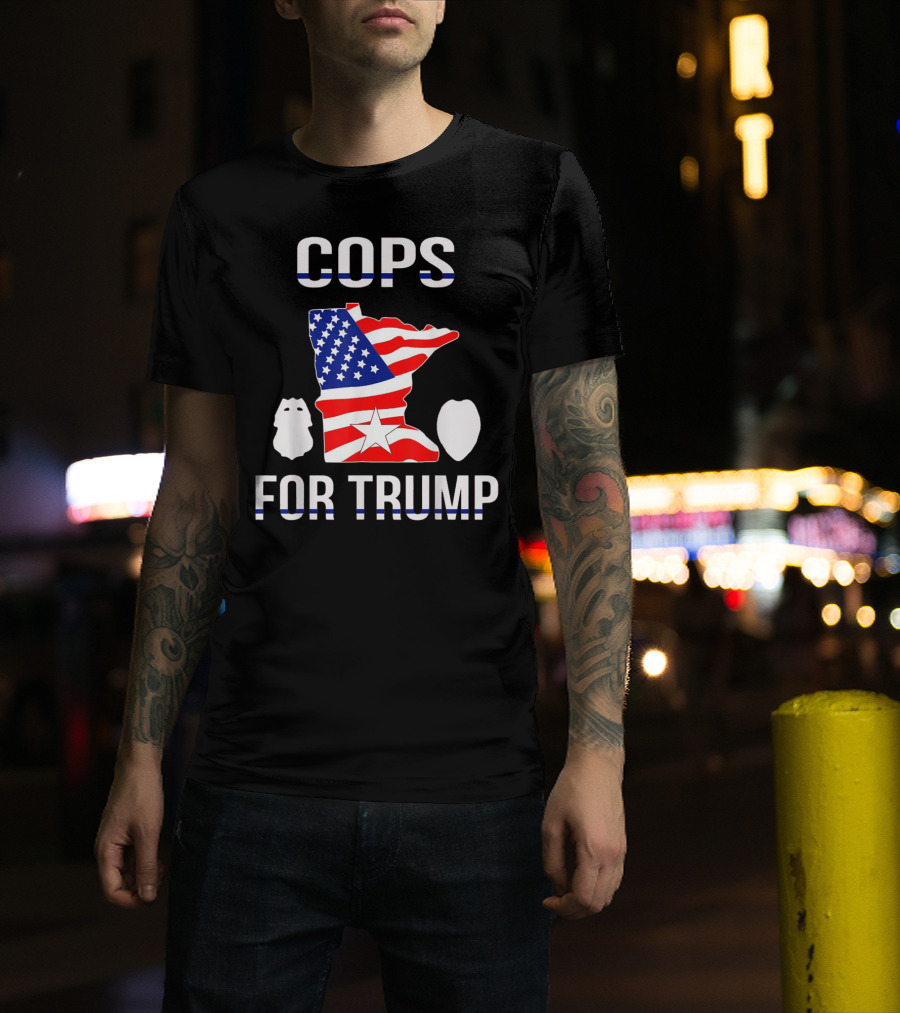 Cops For Trump Minnesota American Flag Police Support T-Shirt