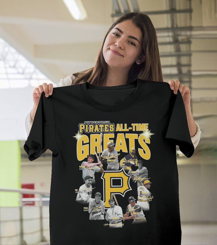 Pittsburgh Pirates All-Time Greats Roberto Clemente Honus Wagner Willie Stargell T-Shirt