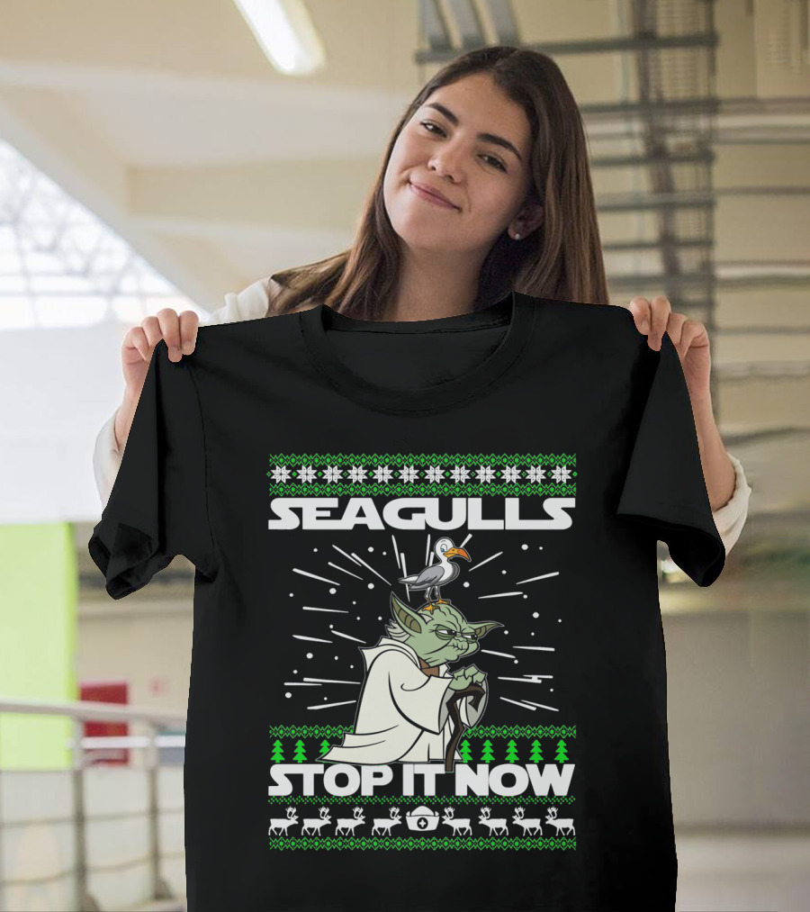 Seagulls Stop It Now Yoda Christmas T-Shirt