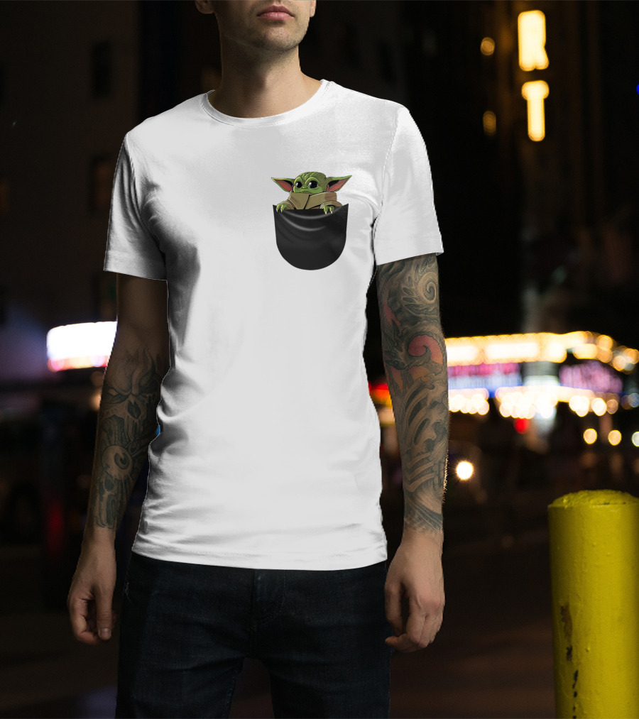 The Mandalorian Grogu Baby Yoda In Pocket Star Wars T-Shirt