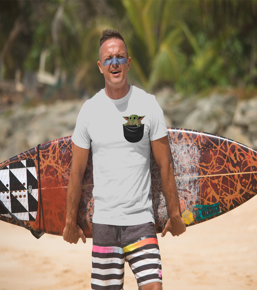 The Mandalorian Grogu Baby Yoda In Pocket Star Wars T-Shirt