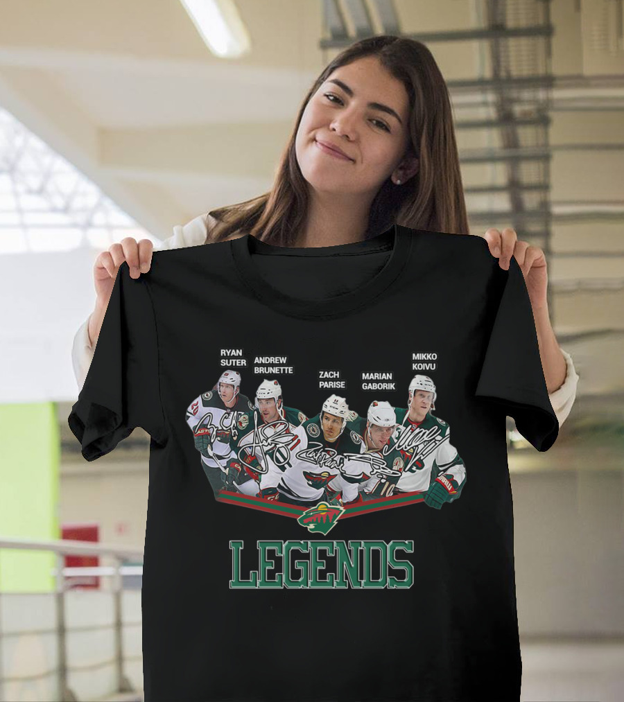 Ryan Suter Andrew Brunette Zach Parise Marian Gaborik Mikko Koivu Minnesota Wild Legends T-Shirt