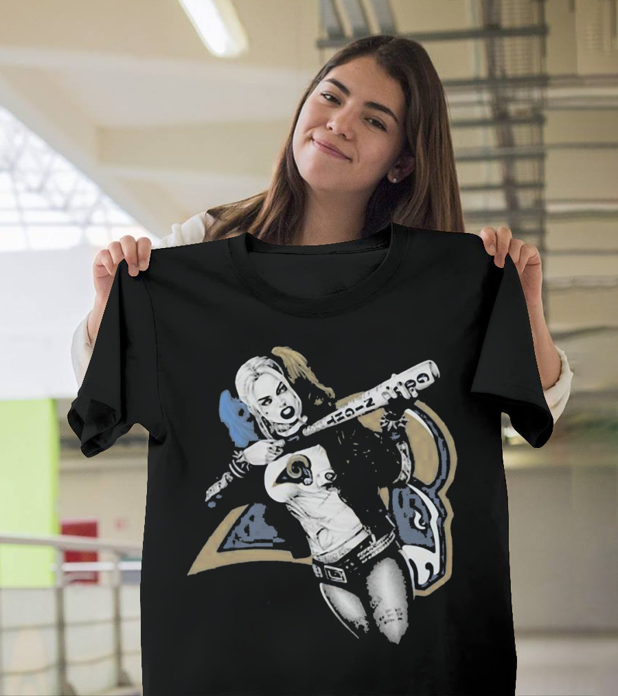 Dc Harley Quinn Rams Bat Villain Crossover T-Shirt