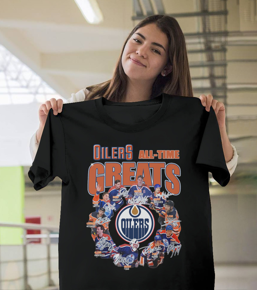 Oilers All Time Greats Wayne Gretzky Edmonton Legends Coffey Messier Kurri T-Shirt