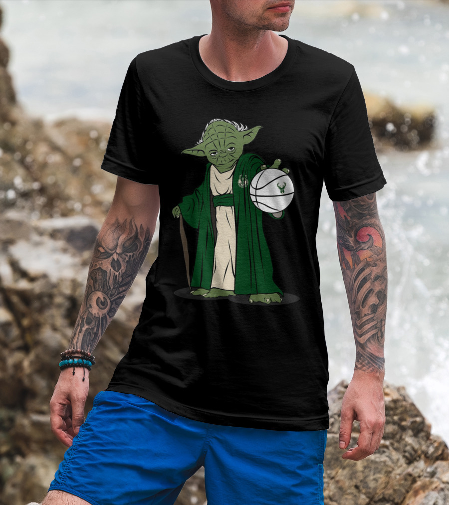Master Yoda Milwaukee Bucks Basketball Jedi T-Shirt